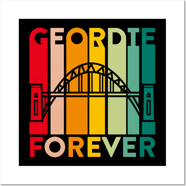 Geordie Forever | Newcastle Geordie Toon Army Vintage Sunset Wall Art by Rixta Tees